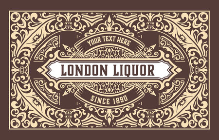 Whiskey label with old framesのイラスト素材