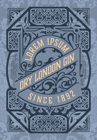 Whiskey label with old framesのイラスト素材