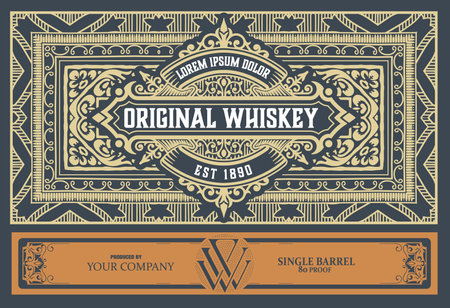 Whiskey label with old framesのイラスト素材
