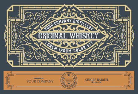 Whiskey label with old framesのイラスト素材
