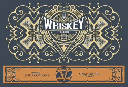 Whiskey label with old framesのイラスト素材