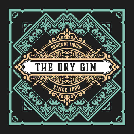 Whiskey label with old framesのイラスト素材
