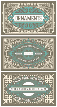 Set of 3 vintage labels for packingのイラスト素材