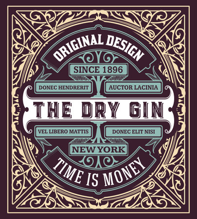 Whiskey label with old framesのイラスト素材