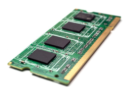 Laptop Memory RAM close up white backgroundの写真素材