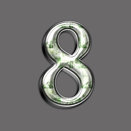 Metal number for web or writing