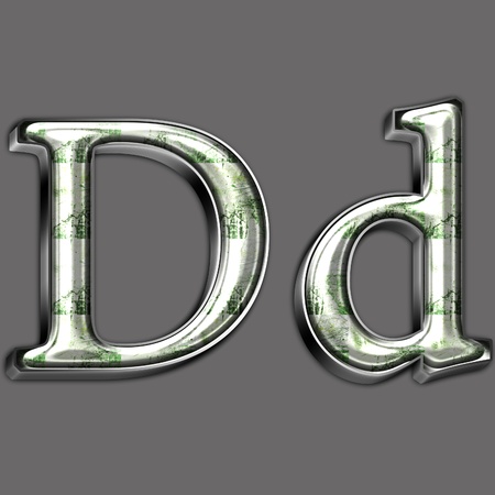 Metal alphabet symbol for web or writingの写真素材