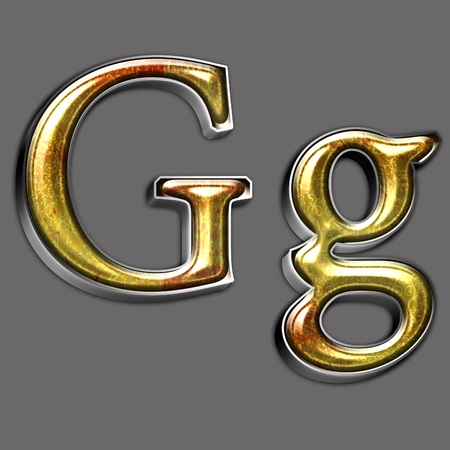 Metal alphabet symbol for web or writingの写真素材