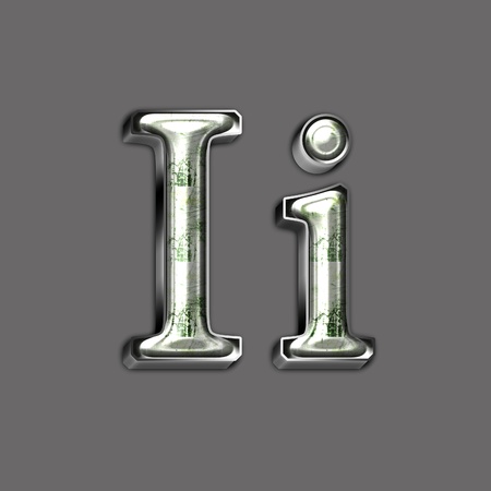 Metal alphabet symbol for web or writingの写真素材
