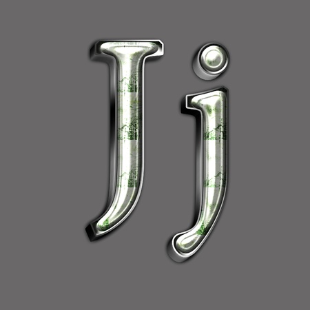 Metal alphabet symbol for web or writingの写真素材