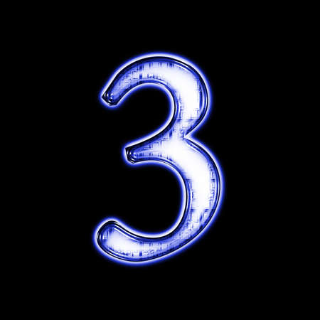Glowing neon number on black background for web or desktopの写真素材