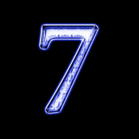 Glowing neon number on black background for web or desktopの写真素材