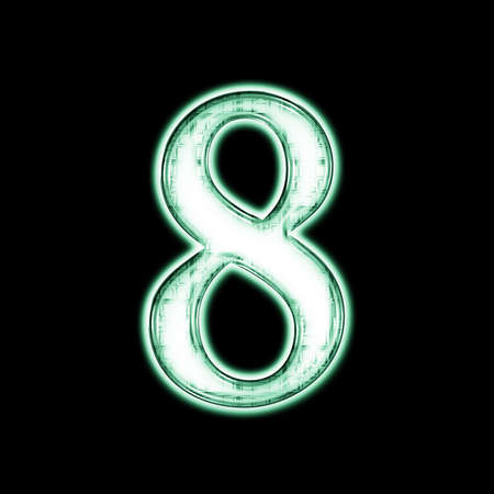 Glowing neon number on black background for web or desktop