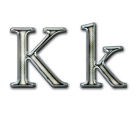 Chrome alphabet with snakeskin for web or letterの写真素材