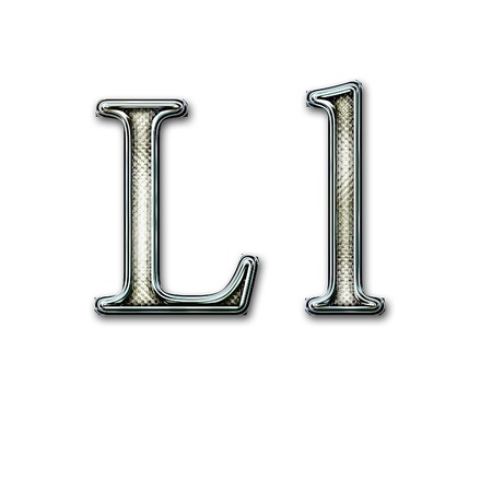 Chrome alphabet with snakeskin for web or letterの写真素材