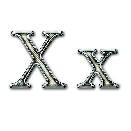 Chrome alphabet with snakeskin for web or letterの写真素材