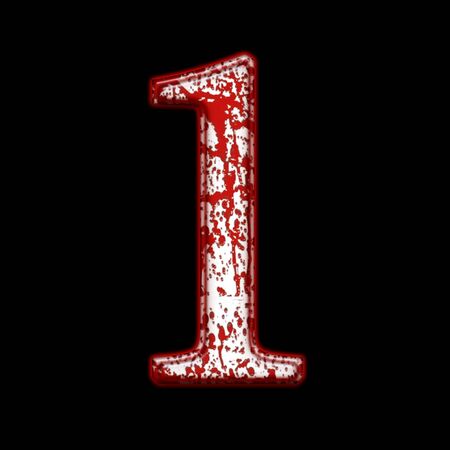Plastic number with blood for web or letterの写真素材