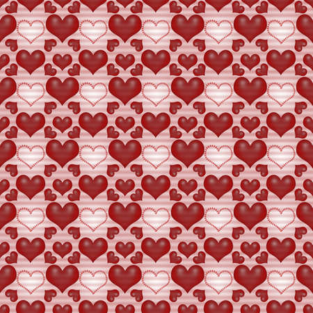 Seamless background Red Valentine's day background with hearts  for web or desktopの写真素材