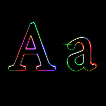 Neon alphabet for web or letterの写真素材