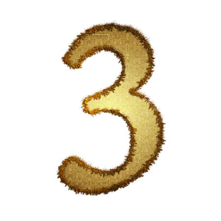 number is made of fabric for web or letterの写真素材