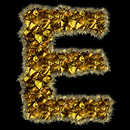 The letter made of stones and gold for web or letterの写真素材