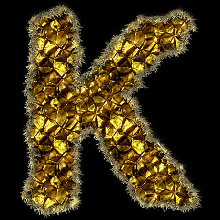The letter made of stones and gold for web or letterの写真素材
