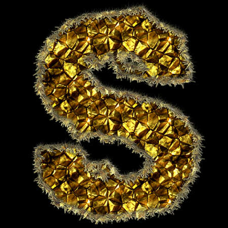 The letter made of stones and gold for web or letterの写真素材