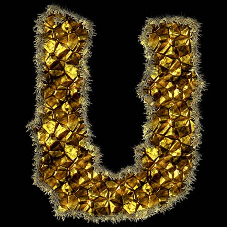 The letter made of stones and gold for web or letterの写真素材