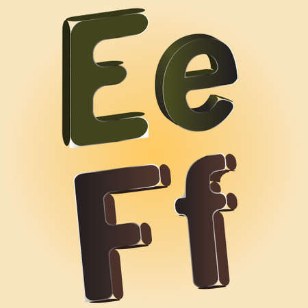 funny 3D font design alphabet in vectorのイラスト素材