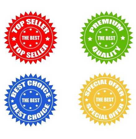 Set of the best seller, offer quality and choice stickersの写真素材