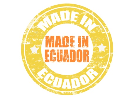 Made in Ecuador grunge rubber stampのイラスト素材