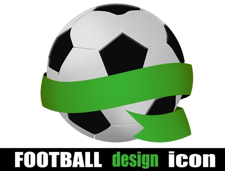 Football ball with a ribbon on white backgroundのイラスト素材