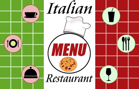Italian restaurant menu on marble backgroundのイラスト素材