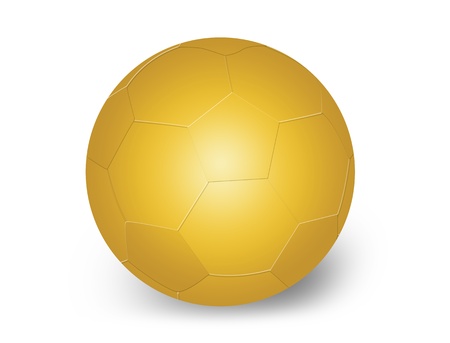 Golden soccer ball on white background, vector illustrationのイラスト素材
