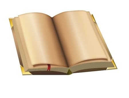 Open old book isolated on a white background, vector illustrationのイラスト素材