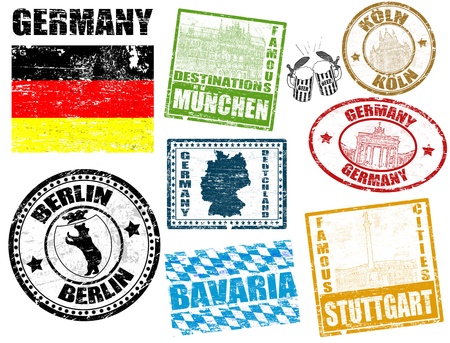 Set of grunge stamps with Germany, vector illustrationのイラスト素材