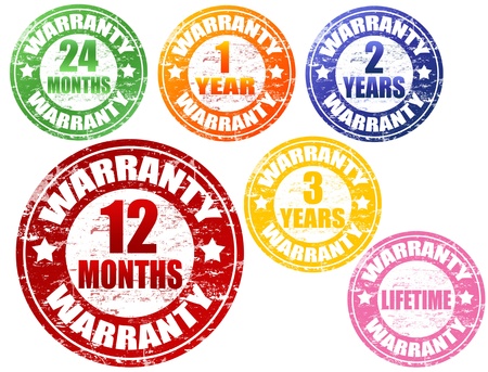 Set of warranty grunge rubber stamps, vector illustrationのイラスト素材