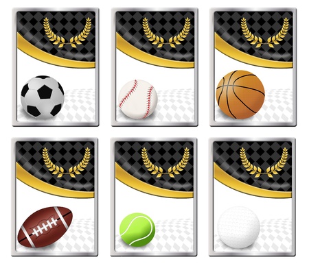 Set of sports balls banners or web icon, vector illustrationのイラスト素材