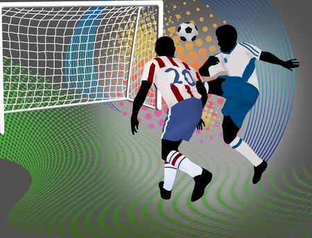 Action football players with dots poster background, vector illustrationのイラスト素材