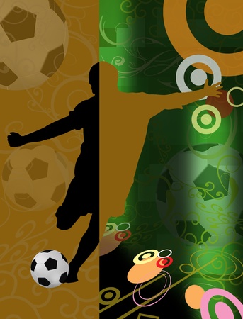 Football player on abstract background, vector illustrationのイラスト素材