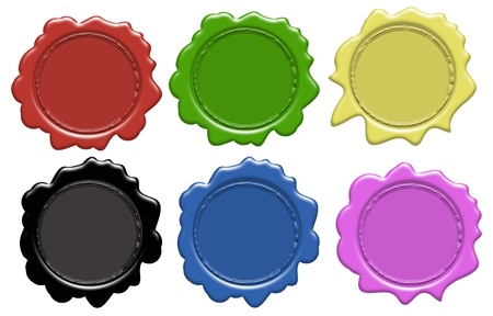 Set of wax seals (gradient only) 6 colors, vector illustrationのイラスト素材
