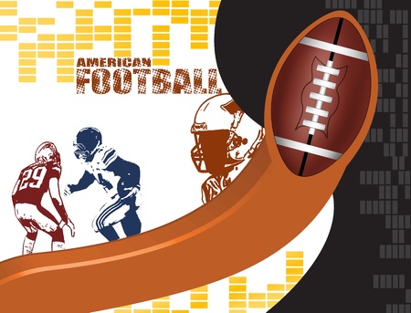 American football poster background with players silhouette, vector illustrationのイラスト素材