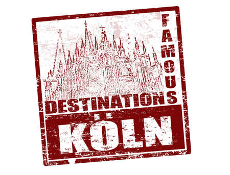 Grunge rubber stamp with the text famous destinations Koln inside, vector illustrationのイラスト素材