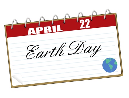 Earth Day calendar page on white background, vector illustrationのイラスト素材