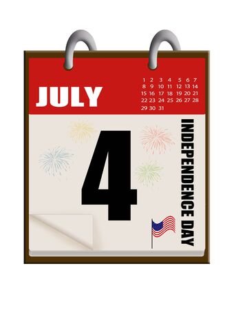 Independence day calendar icon on white, vector illustrationのイラスト素材