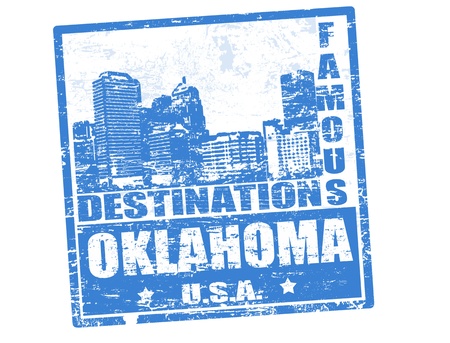 Grunge rubber stamp with the text famous destinations Oklahoma, vector illustrationのイラスト素材