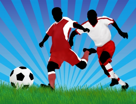 Soccer player attack gate of the opponent, vector illustrationのイラスト素材