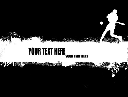 grunge baseball poster on black and white,vector illustrationのイラスト素材