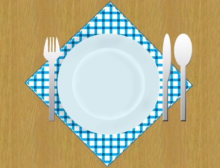 style for eating tools plate, spoon, fork, knifeのイラスト素材