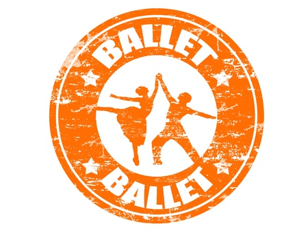 Ballet grunge rubber stampのイラスト素材